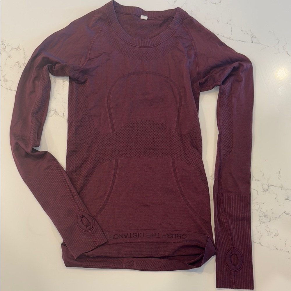 lululemon athletica Maroon Long Sleeve Top